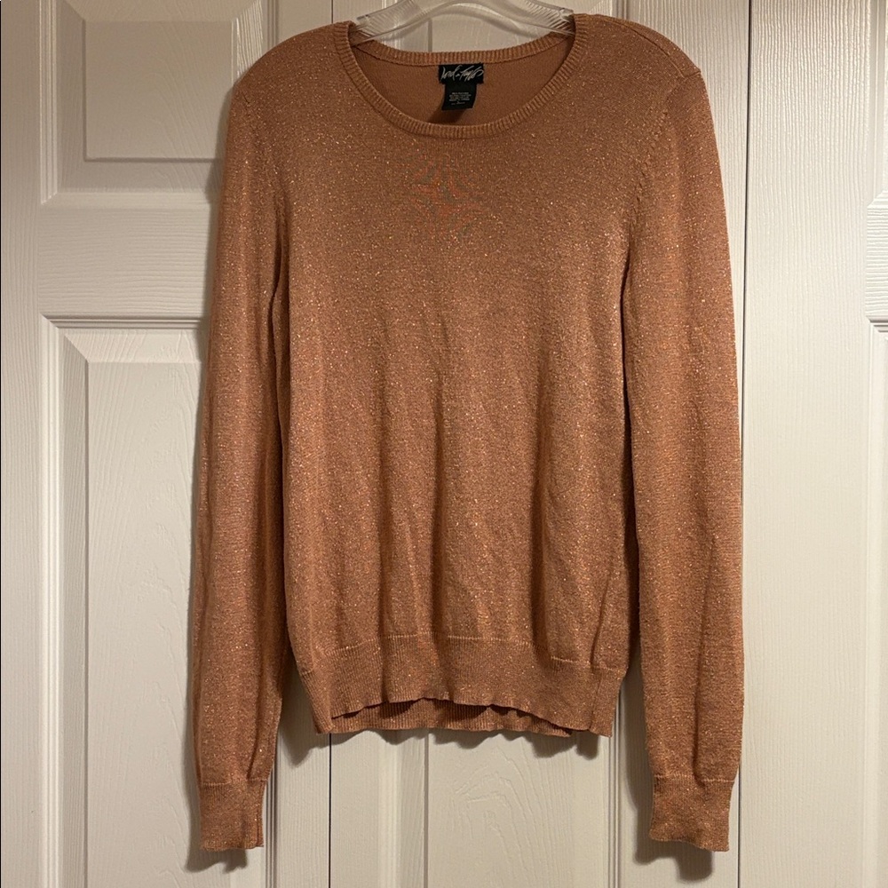 Beautiful ROSE GOLD ( with a little shimmer) LORD & Taylor Sweater Size Large